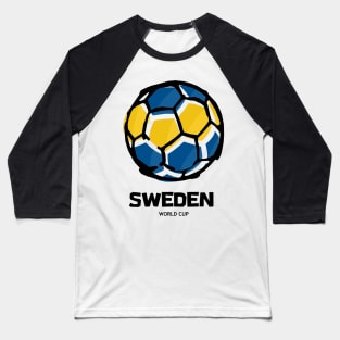Sweden Football Country Flag Baseball T-Shirt